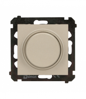 Ściemniacz do LED ściemnialnych, naciskowo-obrotowy, jednobiegunowy, 230V, moduł, 2W÷200W, szampański mat Simon 55 TES9L.01/144
