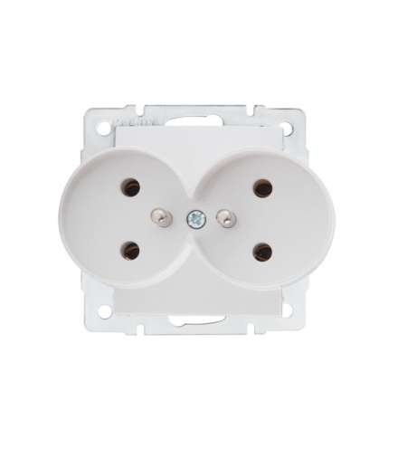 DOMO 01-1253-102 biały Gniazdo zasilające francuskie, podwójne z uziemieniem Kanlux 24737