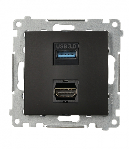 Gniazdo HDMI 1.4 + USB 3.0, czarny mat, Standard HDMI: HDMI 1.4 Simon 54 DGHDUSB3.01/49