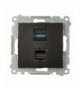 Gniazdo HDMI 1.4 + USB 3.0, czarny mat, Standard HDMI: HDMI 1.4 Simon 54 DGHDUSB3.01/49