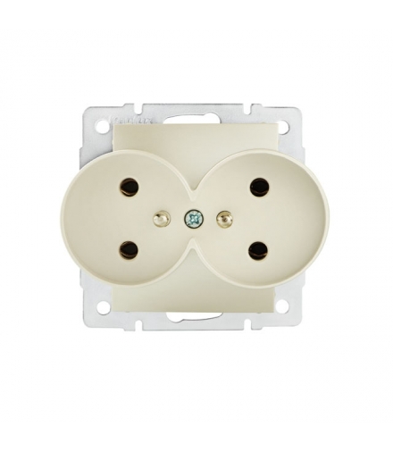 DOMO 01-1253-130 perłowy biały Gniazdo zasilające francuskie, podwójne z uziemieniem Kanlux 24973