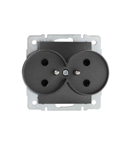 DOMO 01-1253-141 grafit Gniazdo zasilające francuskie, podwójne z uziemieniem Kanlux 24914