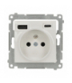 Gniazdo z ładowarką USB, C+A, 2,1A, 16A, biały Simon 54 DGZ1ZUSB2CA.01/11