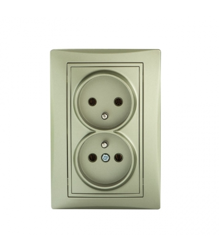 DOMO 01-1261-150 szampański Gniazdo zasilające podwójne francuskie, kompletne Kanlux 25034