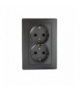 DOMO 01-1270-141 grafit Gniazdo zasilające podwójne Schuko, kompletne Kanlux 24917