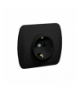 Gniazdo wtyczkowe podwójne z uziemieniem typu Schuko z przesłonami torów prądowych, czarny mat, 16A Simon Akord AGSZ1E/49
