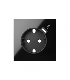 Pokrywa do gniazda Schuko z zintegrowaną ładowarką 1xUSB C, czarny, USB: C Simon 100 10000050-138
