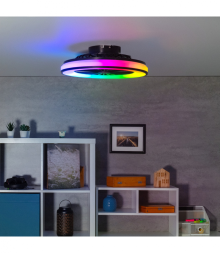 Oprawa oświetleniowa LED CCT+RGB z wentylatorem PLAVE LED czarny / biały Kanlux 38034