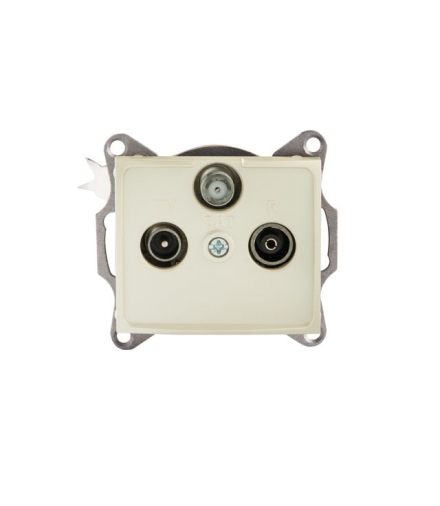 DOMO 01-1340-030 perłowy biały Gniazdo RTV-SAT przelotowe Kanlux 24983