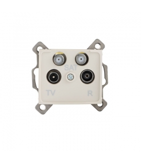 DOMO 01-1590-003 kremowy Gniazdo TV-2xSAT końcowe Kanlux 24809