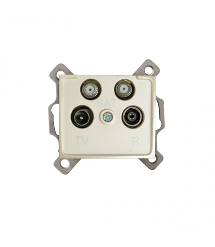 DOMO 01-1590-030 perłowy biały Gniazdo TV-2xSAT końcowe Kanlux 24986