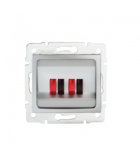 DOMO 01-1820-043 srebrny Gniazdo głośnikowe podwójne Kanlux 24878