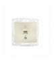 DOMO 01-1370-030 perłowy biały Gniazdo telefoniczne pojedyncze (RJ11) Kanlux 24987