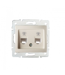 DOMO 01-1380-003 kremowy Gniazdo telefoniczne podwójne niezależne (2xRJ11) Kanlux 24811