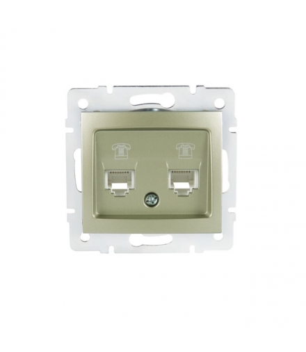 DOMO 01-1380-050 szampański Gniazdo telefoniczne podwójne niezależne (2xRJ11) Kanlux 25047