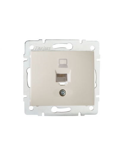 DOMO 01-1390-003 kremowy Gniazdo komputerowe pojedyncze, (RJ45Cat 5e Jack) Kanlux 24812