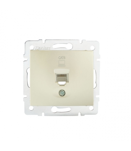 DOMO 01-1400-030 perłowy biały Gniazdo komputerowe pojedyncze (RJ45Cat 5e Jack) Kanlux 24990
