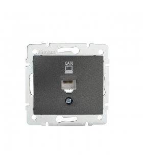 DOMO 01-1400-041 grafit Gniazdo komputerowe pojedyncze (RJ45Cat 5e Jack) Kanlux 24931