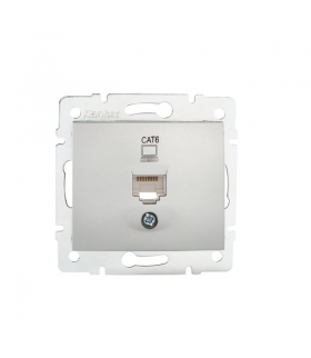 DOMO 01-1400-043 srebrny Gniazdo komputerowe pojedyncze (RJ45Cat 5e Jack) Kanlux 24872