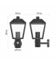 Lampa naścienna Garden ADENIA 30cm, na żarówkę E27 max 15W, IP44, PIR EMOS ZGB040P