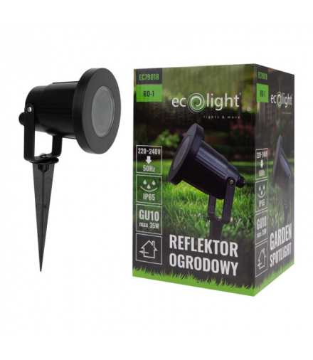 Reflektor ogrodowy wbijany szpikulec RO-1 GU10 CZARNY IP65 Ecolight EC79018