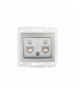 DOMO 01-1410-043 srebrny Gniazdo komputerowe podwójne niezależne, (2x RJ45Cat 5e Jack) Kanlux 24873