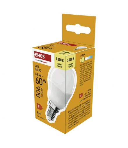 Żarówka LED Basic MINI GLOBE E14 8,8 W (60 W) 806 lm Ciepła biel EMOS ZL1F47