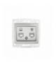 DOMO 01-1430-043 srebrny Gniazdo komputerowe podwójne niezależne, (2x RJ45Cat 6 Jack) Kanlux 24875