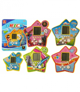 Gra Elektroniczna Kieszonkowa Brick Tetris Żółty LEAN TOYS 4417