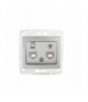 DOMO 01-1440-043 srebrny Gniazdo komputerowo-telefoniczne, (RJ45 Cat 6+RJ11) Kanlux 24876