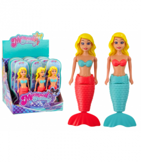 Syrenka Do Kąpieli Nakręcana Do Wody Pływająca Turkusowa Różowa Lalka MIX LEAN TOYS 18199