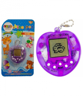 Gra Elektroniczna Tamagotchi Fioletowa z krótkim łańcuszkiem LEAN TOYS 4009