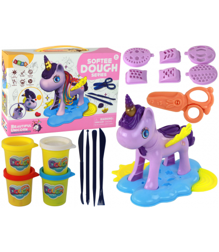 Ciastolina Jednorożec DIY Masa Plastyczna Fryzjer LEAN TOYS 17388