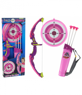 Zestaw Strzelecki Łuk Sportowy Tarcza Strzały Przyssawki Różowy LEAN TOYS 9285