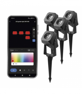GoSmart Oświetlenie punktowe LED RGB IC + CCT, IP65, zestaw startowy 4 szt., WiFi EMOS ZIW194R