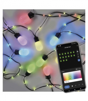 GoSmart Łańcuch świetlny LED RGB IC, 15 żarówek, 15 m, IP 65, WiFi EMOS ZIW17FR