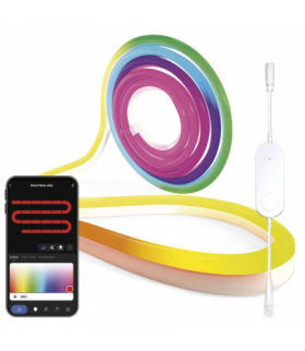 GoSmart Elastyczna taśma LED NEON biała, 5 m, 33 W, RGBIC ściemnialna, WiFi EMOS ZPW513I