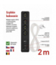 Przedłużacz GoSmart 2 m 4 gniazda z wyłącznikiem z USB biało-czarny PVC 1,5mm2 EMOS P1412SM
