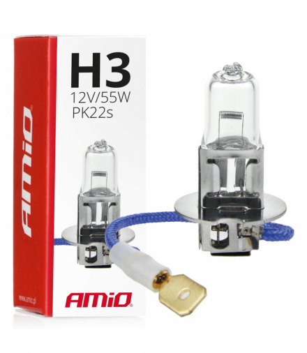 Żarówka halogenowa H3 12V 55W filtr UV (E8) AMiO 01478