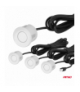 Zestaw czujników parkowania cofania LED 4 sensory białe AMiO 01566