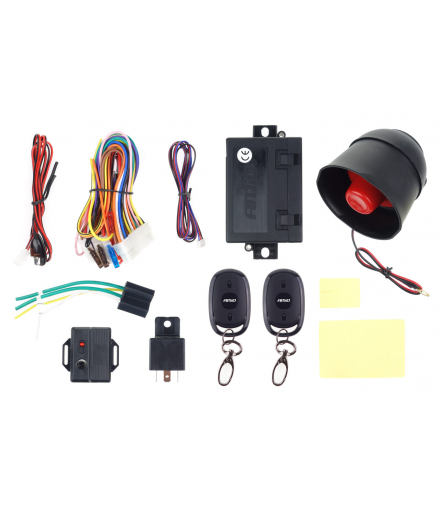 Uniwersalny alarm Samochodowy CA14 z pilotami AMiO 01678