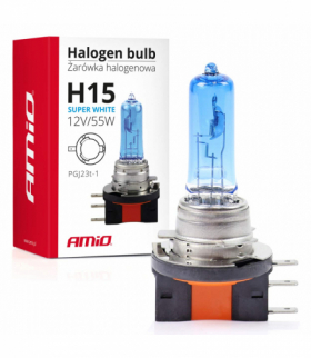Żarówka halogenowa H15 12V 55W Super White AMiO 01492