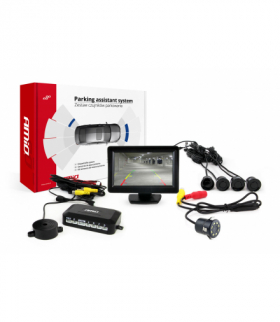 Zestaw czujników parkowania TFT01 4,3" z kamerą HD-308-LED 4 sensory czarne AMiO 01555