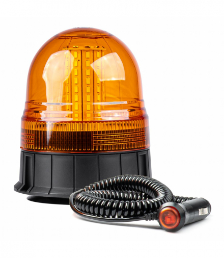 Lampa ostrzegawcza błyskowa kogut 80 LED magnes R10 12V 24V W09M AMiO 01502