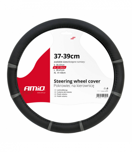 Pokrowiec nakładka na kierownicę samochodową M 37-39cm SWC-06-M AMiO 01361