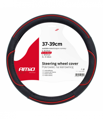 Pokrowiec nakładka na kierownicę samochodową M 37-39cm SWC-07-M AMiO 01362