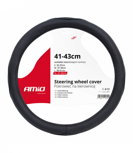 Pokrowiec nakładka na kierownicę samochodową XL 41-43cm SWC-09-XL AMiO 01367