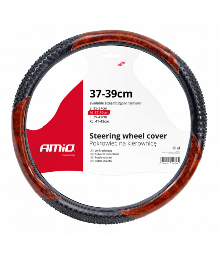 Pokrowiec nakładka na kierownicę samochodową M 37-39cm SWC-11-M AMiO 01369