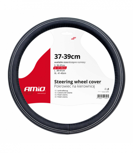 Pokrowiec nakładka na kierownicę samochodową M 37-39cm SWC-15-M AMiO 01380