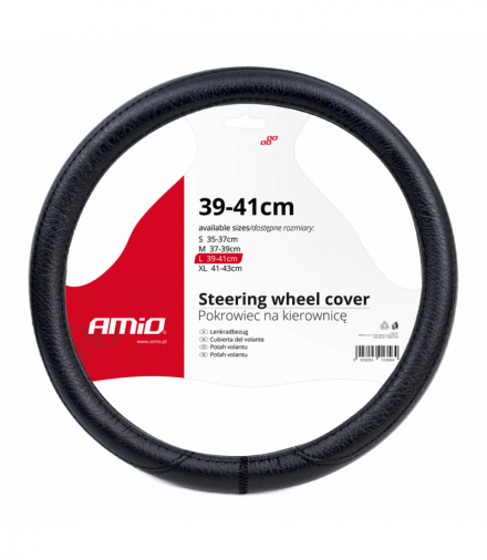 Pokrowiec nakładka na kierownicę samochodową L 39-41cm SWC-16-L AMiO 01383